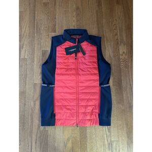 J Lindeberg Kenny Hybrid Golf Vest. Large. Barbados Cherry/Black VX RE: SKI New